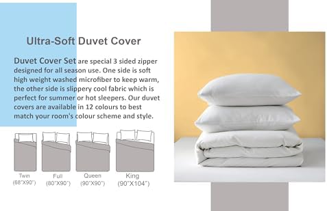 3 Sided Zipper Duvet Cover Microfiber 3 PCS King Size (90"x104") Taupe