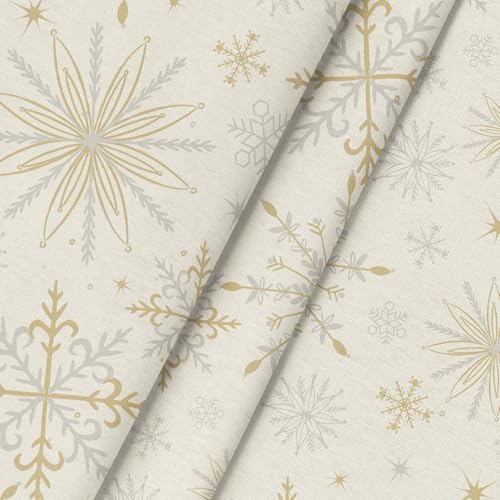 Horaldaily Christmas Tablecloth 90 x 90 Inch Round Simple Snow Stick