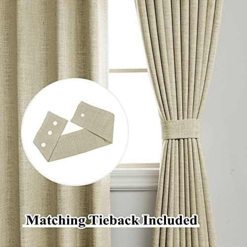 Fcosie Extra Long Linen Curtains 108 Inches Long Pinch Pleated Room