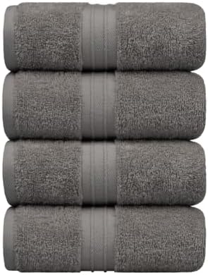 Hand Towels Set of 4 - Soft & Thick, Large (16"x 28") 100% Cotton