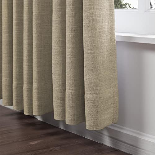 ChadMade 96 Inches Long Linen Curtains, 2 Panels 52Wx96L Taupe Grey