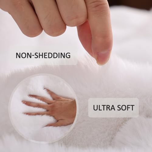 White Bubble Faux Rabbit Fur Throw Blanket King 90x108