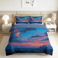King Duvet Cover Set Natural Scenery Clouds and Sunset Bedding with