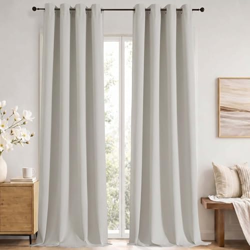 Simplebrand Grommet Blackout 120 Inch Long Curtains 2 Panel for Large