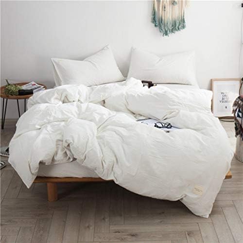 3-piece Bedding Set 100% Natural Washed Cotton Linen Like Textured