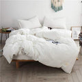 3-piece Bedding Set 100% Natural Washed Cotton Linen Like Textured