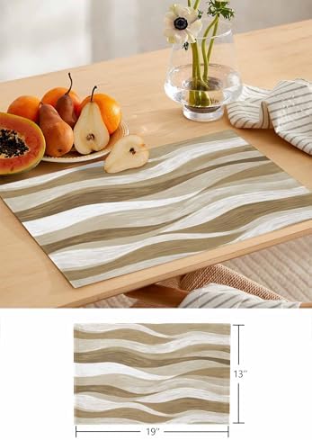 Brown Ombre Table Runner and Placemats for Dining Table, Burlap Coffee
