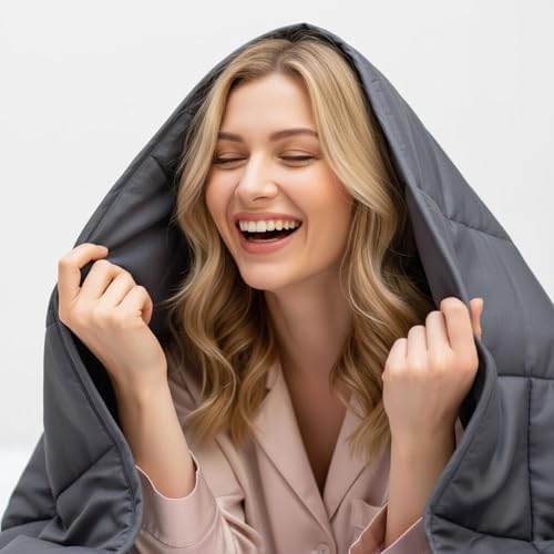 Hillhub Weighted Blanket (10lbs 48"x 72" Grey) for Adults and Teens