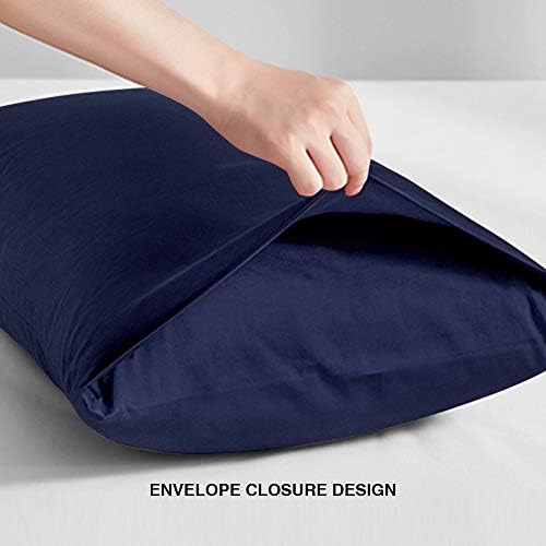 FLXXIE 6 Pack Microfiber Queen Pillowcases, Envelope Closure, Navy