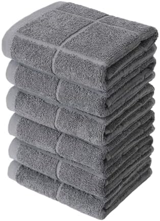 Glynniss Kitchen Grey Kitchen Towels Pack of 6 and Dish Cloths Pack of