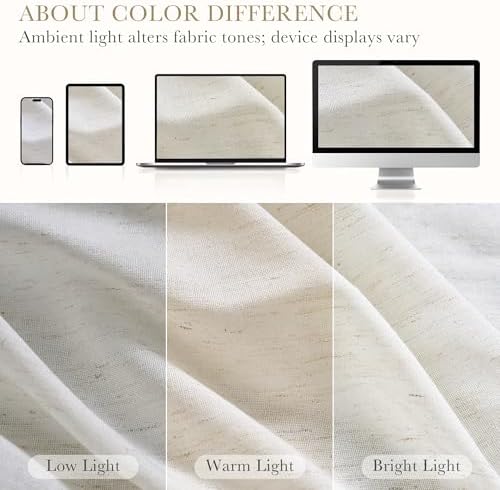PONY DANCE White Linen Pinch Pleated Curtains 96 Inches Long for