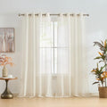 HLC.ME Semi Sheer Grommet Window Curtains, 2 Panels, 54x84 Inch, Cream