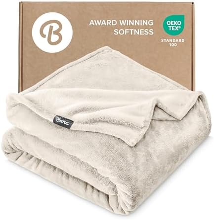 Bare Home Fleece Blanket Luxury Microplush (King, Vanilla)