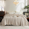 FOSSA Muslin Blanket 4-Layer 100% Cotton Gauze Blanket with Fringe