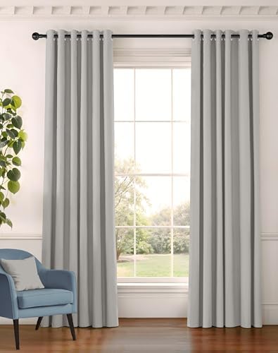 Casableu Sunblock Blackout Curtains for Bedroom Long 2 Panels, Thermal