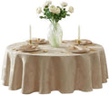 Newbridge Barcelona Damask 70 Inch Round Tablecloth, Golden Beige