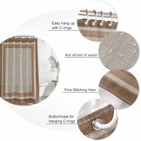 Shower Curtain Bathroom Set Modern Geometric Square Waterproof Fabric
