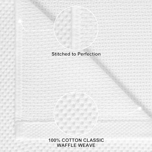 Homaxy 16 Pack 100% Cotton Kitchen Towels and Dishcloths Set, White