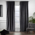 Solid Luxury Matte Velvet Soft Curtains Set of 2 Panels Hanging Back