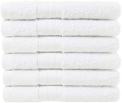Lightwind 6 Pack Premium 100% Cotton Hand Towels, Absorbent Bathroom