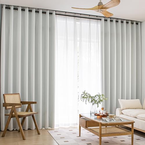 Windows Beige Blackout Curtains 84 inches Long 2 Panels Set Grommet