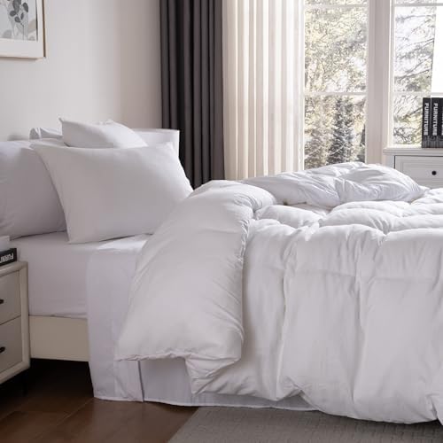Soft Washed White Duvet Cover Set Queen Size, 2 Pillow Shams, No