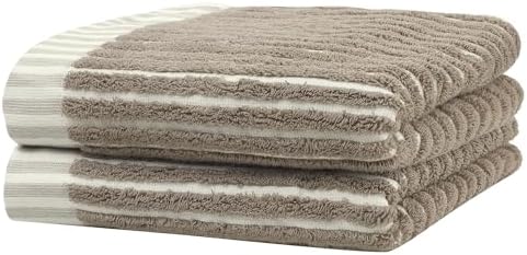 uxcell 100% Cotton Striped Soft Absorbent Jacquard Woven Hand Towels