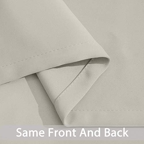 Yakamok 72 Inches Light Beige Rod Pocket Blackout Curtains for Bedroom