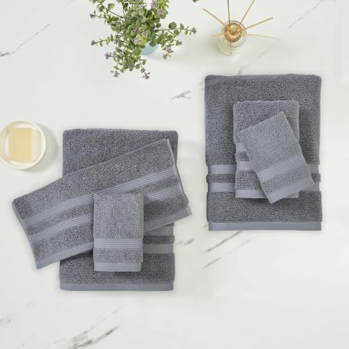 Performance Cotton 6-Piece Bath Towel Set, Quick Dry, Fade Resistant