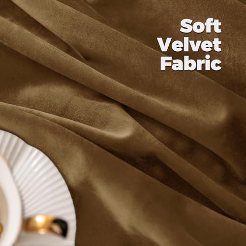 BGment Bronze Brown Velvet Blackout Curtains 72 Inches Long for