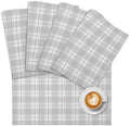 Placemats Set of 8 Gray White Check Modern Place Mats for Dining Table