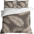 Rustic Palm Leaves Duvet Cover Cal. King Size, Tropical Leaf Botanical