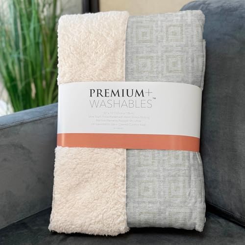 Addison Rugs ASB139 Linen 50" x 70" Oversized Sherpa Throw Blanket