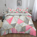 Abstract Style Geometric Triangles Gray Duvet Cover, Soft Microfiber