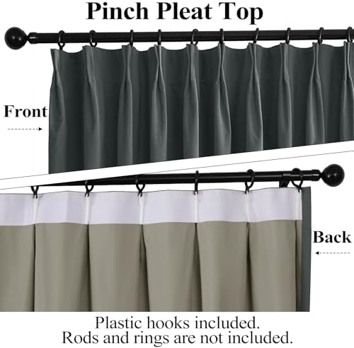 Frelement Full Blackout Velvet Curtains 84 inch Long Luxury Velvet