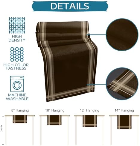 Minimalist Table Runner and Placemats Set of 4 Stripe Brown White