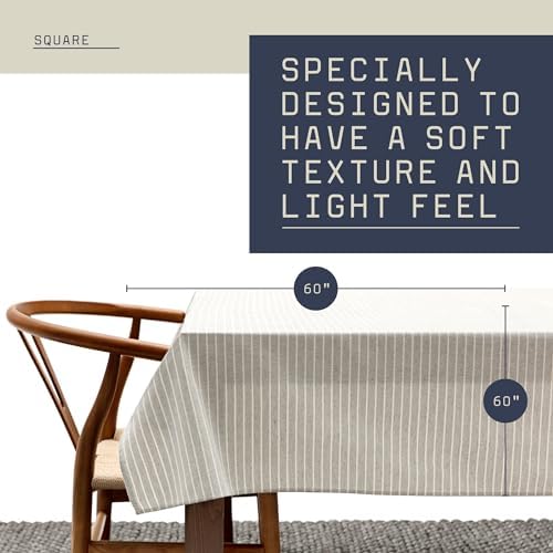 MEEMA Cotton Square Table Cloth, Washable Farmhouse Table Cover