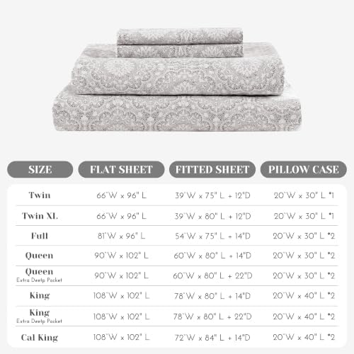 Comfort Spaces 100% Cotton Percale Sheets Queen Extra Deep Pocket