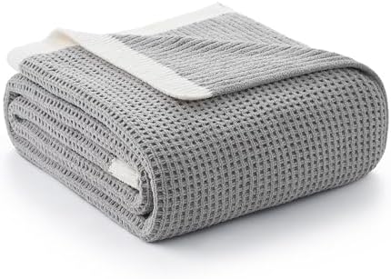 Amélie Home Chenille Throw Blanket, Soft Cozy Waffle Throw for Couch &