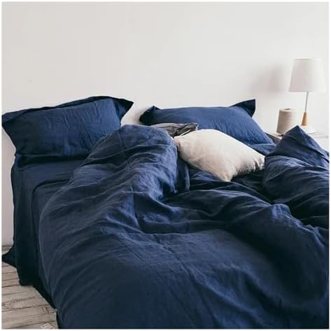 UOIO 100% Linen Duvet Cover with Button Closure Soft Breathable Quilt