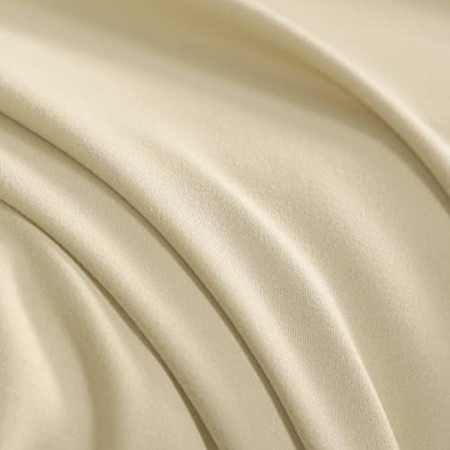 NTBAY Queen Microfiber Sheet Set, 4 Piece, 15 Inch Pocket, Light Taupe