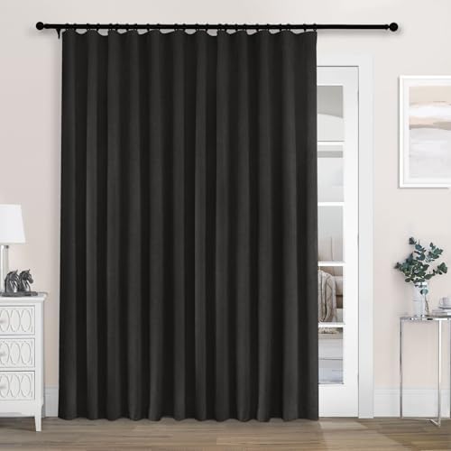 Macochico Extra Wide 100% Blackout Curtains for Sliding Door Bedroom