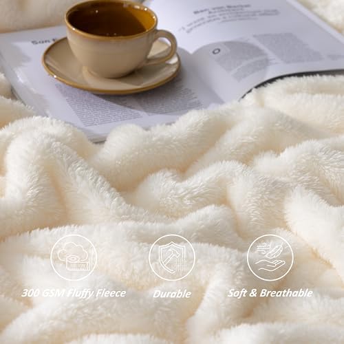Double-Pile Fluffy Fleece Blanket, Ultra Soft & Warm All-Season Cozy