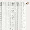 Light Gray Farmhouse Curtains for Bedroom Living Room,Grey and White