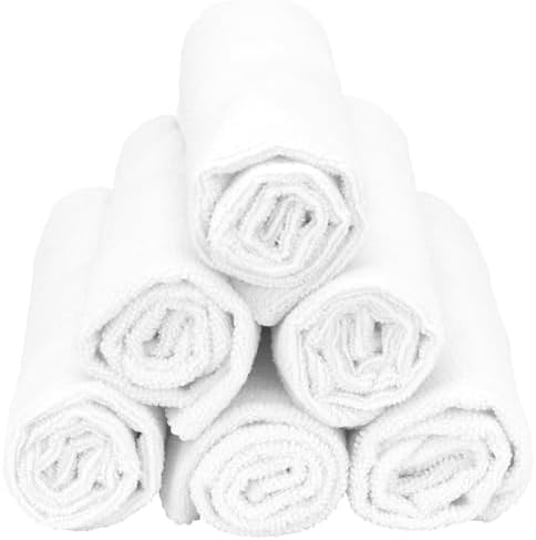 BC Bare Cotton Eco Cotton Washcloths - Cam Border - Gray - Set of 24
