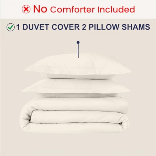 Kotton Culture 3 Pc Queen Size Duvet Cover Set 100% Egyptian Cotton
