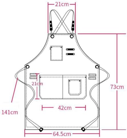 Canvas Apron with Pockets, Adjustable Halter for Serving and Cooking