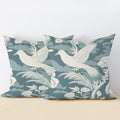 ArogGeld Teal Blue Chinoiserie Bird Floral Sofa Pillow Cover Set of 2