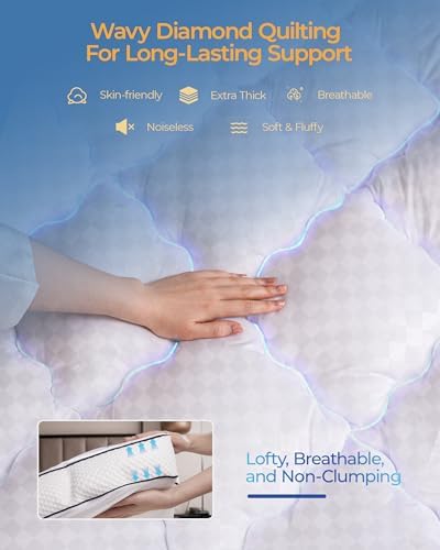 Kayfia 3 Inch Queen Memory Foam Mattress Topper for Back Pain, White
