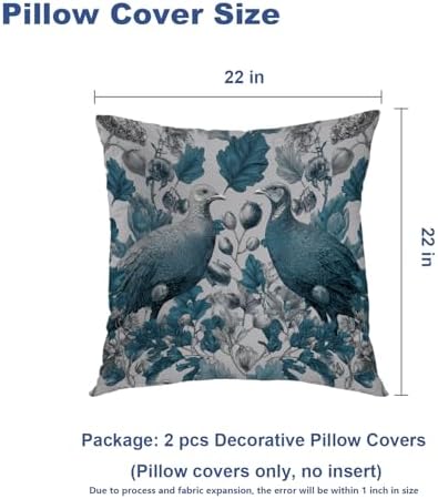 Batmerry Turkey Pattern Botanical Elements Throw Pillow Covers, Muted